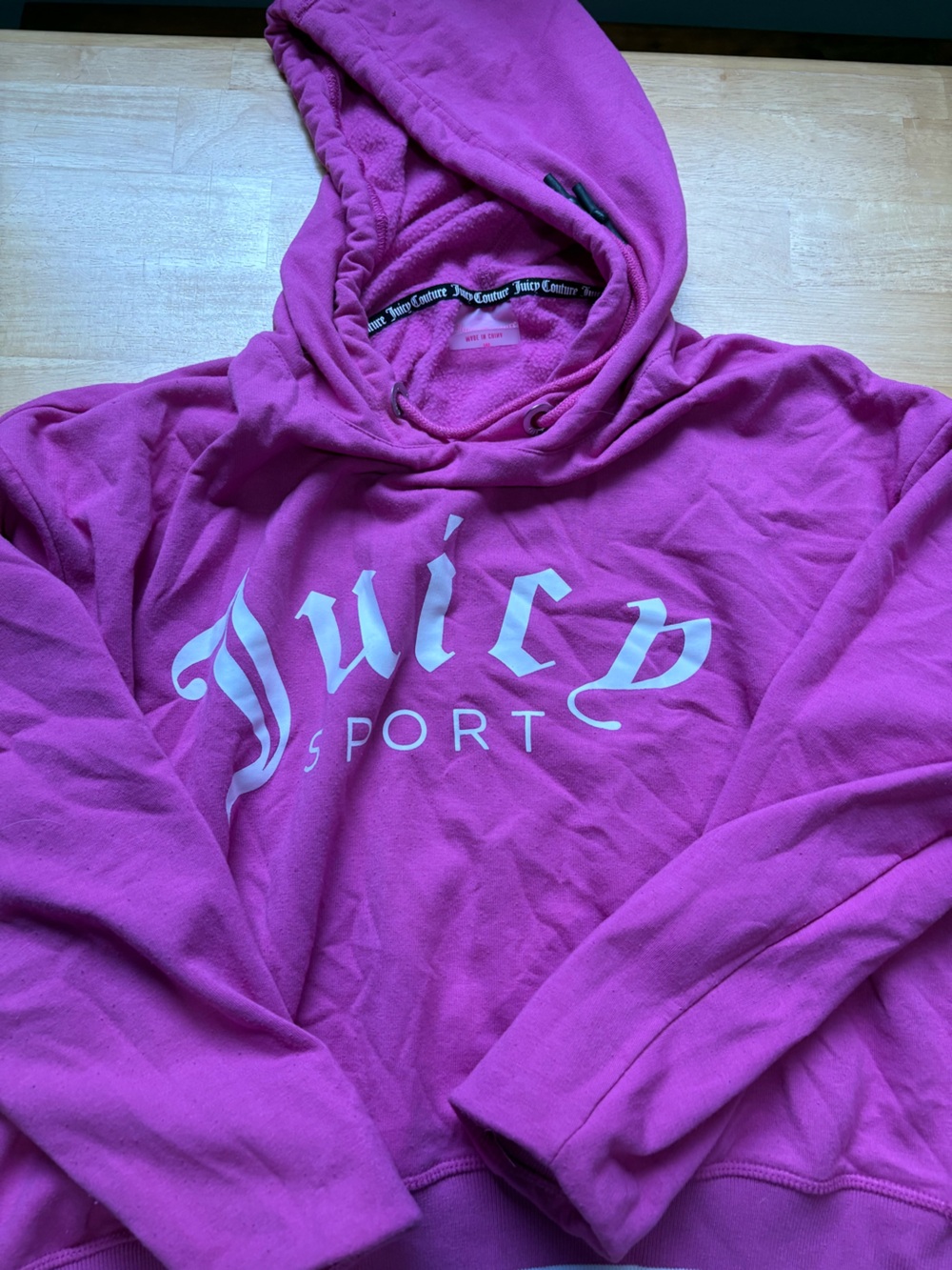 Juicy Couture Bright Fuchsia Pink Pullover Hoodie